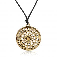 Black Sun in the Rune Circle (Pendant in Gold)