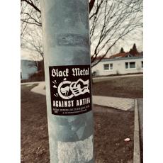 Black Metal against Antifa Sticker (100x Propaganda-Sticker)