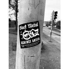 Black Metal against Antifa Aufkleber (100x Propaganda-Aufkleber)