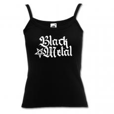 Black Metal + Pentagramm [hoch] Girly Spaghetti-Trger-Shirt