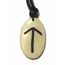 Tiwaz Rune - Kettenanhnger aus Knochen (weiss)