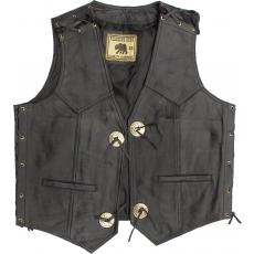 Sheep leather vest, laced on sides and top