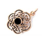 Nuada - keltischer Knoten - Onyx (Kettenanhnger in Bronze)