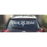 Black Metal + Pentagram [long] rear window sticker